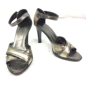 Coach Strappy Silver Heels